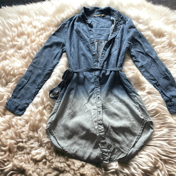 Anthropologie Holding Horses Dip-Dye Chambray Tunic Dress - Picture 3 of 9